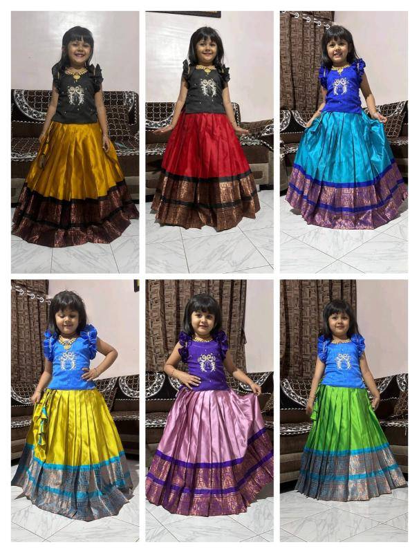 NEW LAUNCING KIDS LEHENGA CHOLI silk Surat wholesale bulk kids clothing.